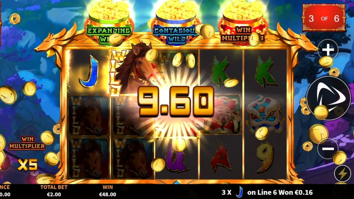3 Wonders Luck of Stallion slot machine interface