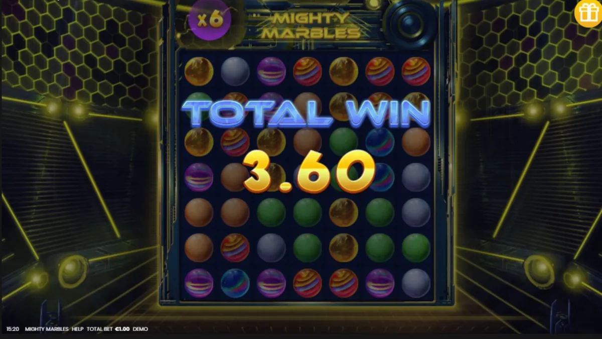 Mighty Marbles slot machine neon cosmic theme